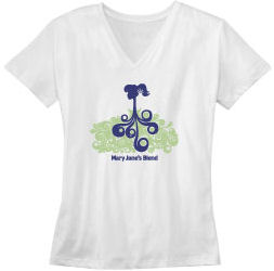 mary jane's blend white v-neck